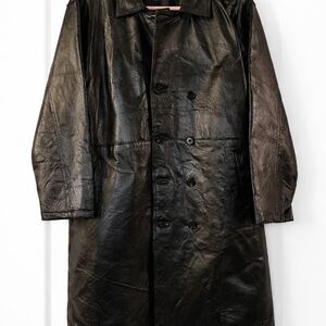 Vintage, Mens Navarre Leather Company- 100%Leather Trench Coat - XL